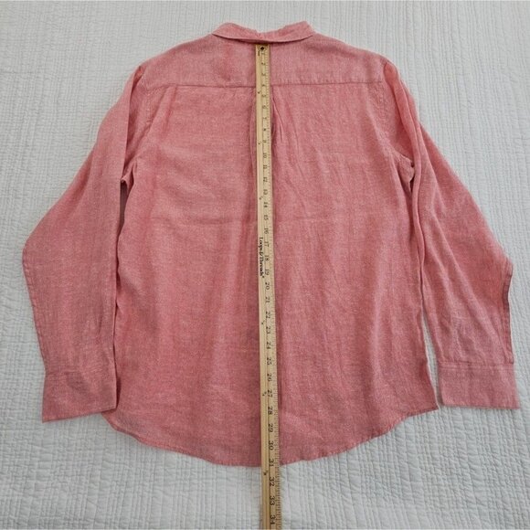 NEW Caribbean Joe 100% Linen Shirt Men's XL Red Long Sleeve Machine Washable NWT - Picture 13 of 14